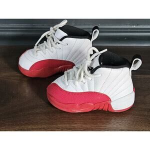 Nike Air Jordan 12 Retro "Cherry" Toddler Shoes Size 5C Red White 850000-116